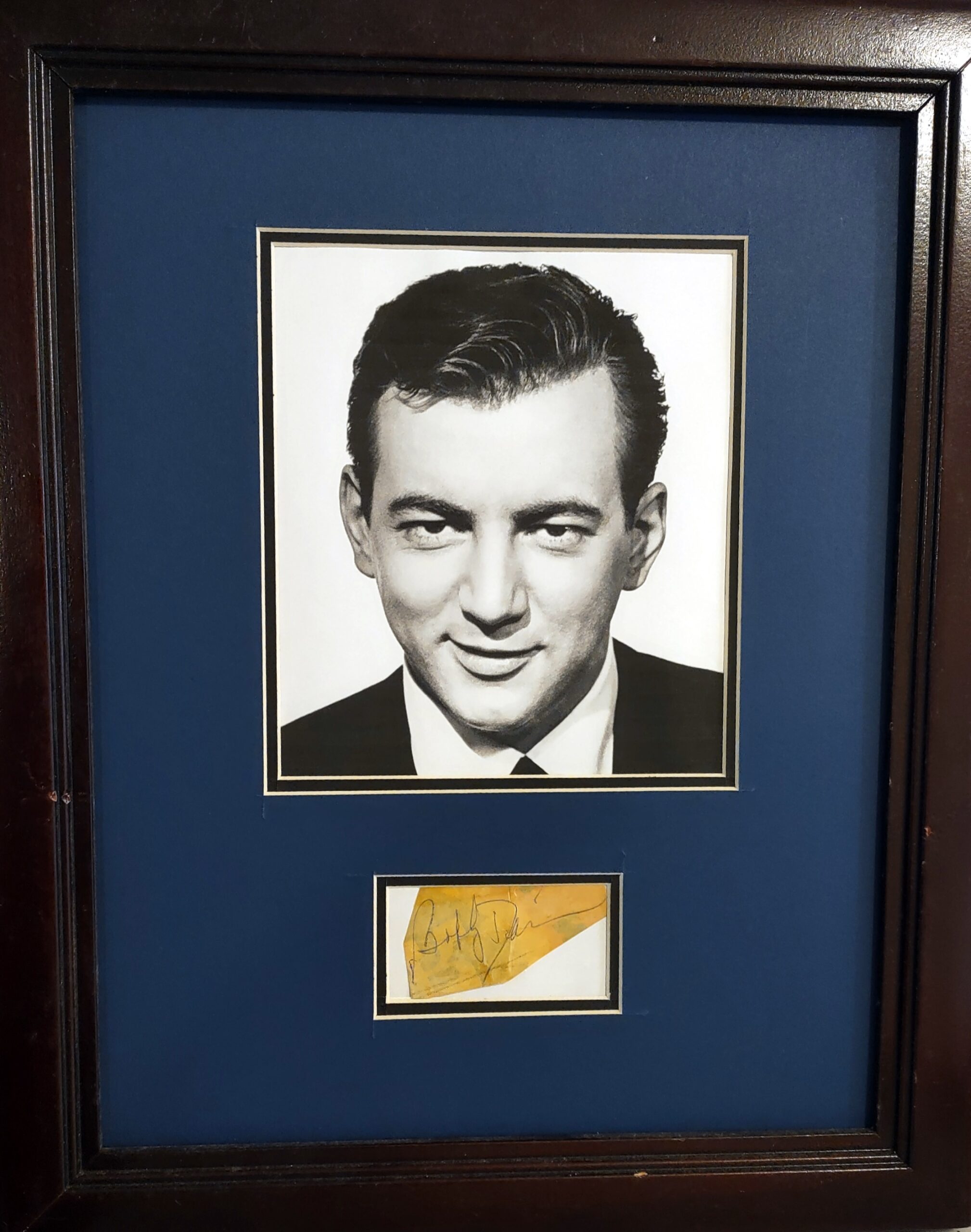 Bobby Darin autograph on back of comic cover