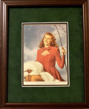 Rita Hayworth autographed book page