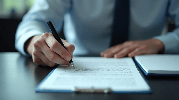 Close-up view of a forensic document examiner analyzing a handwritten letter
