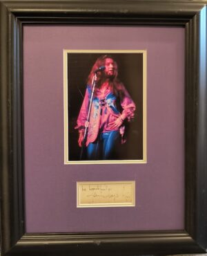 Janis Joplin autograph and note