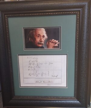 Albert Einstein autograph and formula