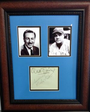 Walt Disney and Babe Ruth autograph book page