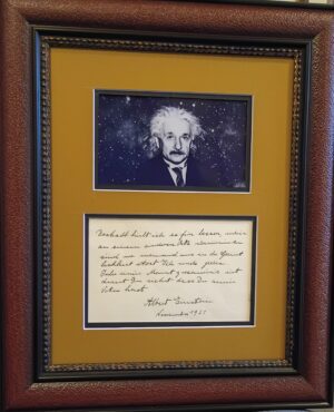 Albert Einstein handwritten note