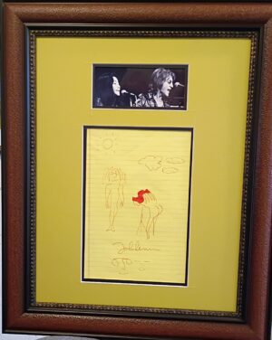 John Lennon signed drawing