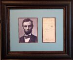President Abraham Lincoln signature on french document