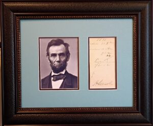 President Abraham Lincoln signature on french document
