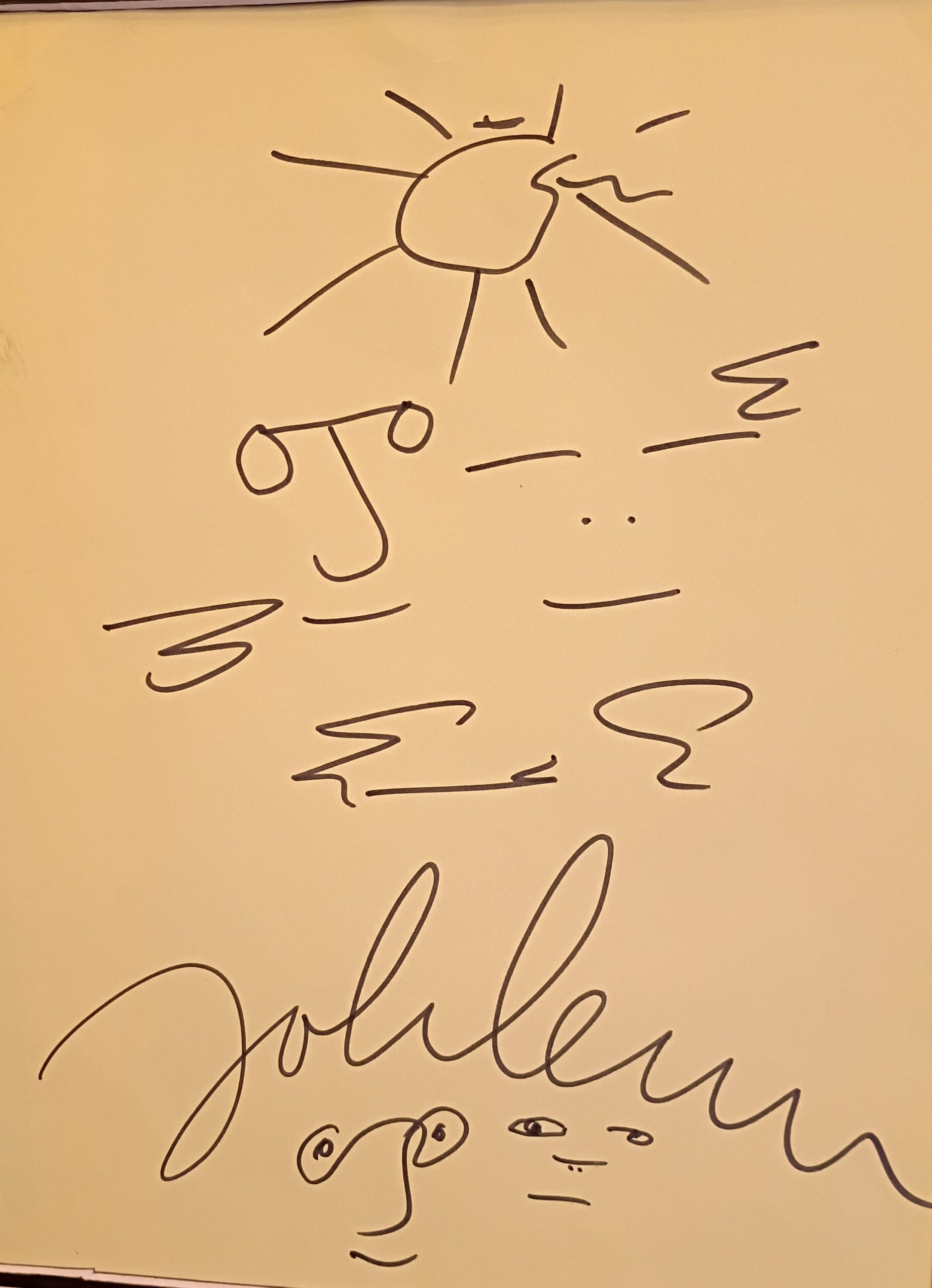 John Lennon autograph and sketch of him and Yoko - Image 2