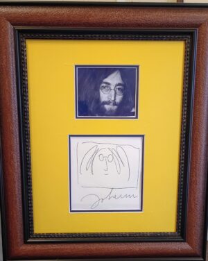 John Lennon autograph and sketch
