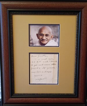 Mohandas Gandhi handwritten letter in English